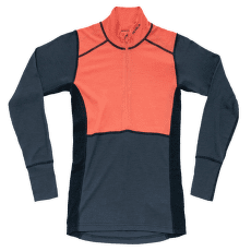 Tricou cu mânecă lungă Devold Lauparen Merino 190 Zip Neck Women 121C CORAL/NIGHT/INK