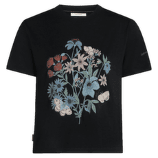 Tricou cu mânecă scurtă Icebreaker Merino 150 Tech Lite SS Crop Tee NZ Flora Women BLACK