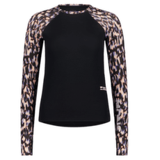 Tricou cu mânecă lungă Mons Royale Bella Merino Long Sleeve Women Rock Leopard/Black