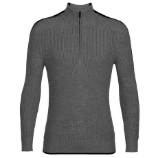Pulover (închidere 3/4) Icebreaker Lodge LS Half Zip Sweater Men Gritstone HTHR/Black