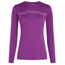 Tricou cu mânecă lungă Icebreaker Merino 200 Oasis LS Crewe Mountain Pulse Women PASSION