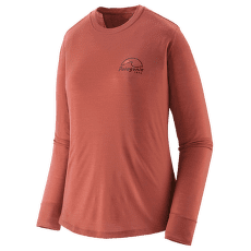 Tricou cu mânecă lungă Patagonia Long-Sleeved Cap Cool Merino Blend Graphic Shirt Women Imagine Moon: Potters Red