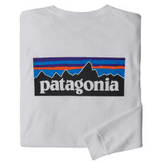 Tricou cu mânecă lungă Patagonia Long-Sleeved P-6 Logo Responsibili-Tee Men White