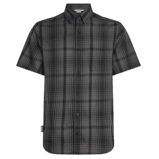 Cămașă cu mânecă scurtă Icebreaker Merino 125 Cool-Lite™ Steveston SS Shirt Plaid Men OBSIDIAN/BLACK/P