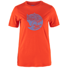 Tricou cu mânecă scurtă Fjällräven Abisko Wool Fox SS Women Flame Orange-Ultramarine