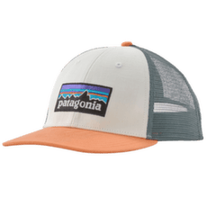 Capac Patagonia P-6 Logo LoPro Trucker Hat White w/Peach Sherbet