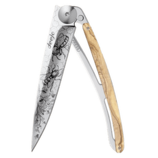 Cuțit Deejo Tattoo Mirror olive wood Bees