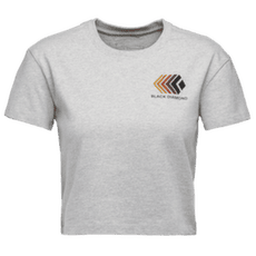 Tricou cu mânecă scurtă Black Diamond Faded Crop SS Tee Women Nickel Heather