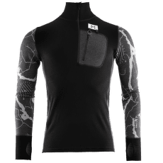 Pulover (închidere 3/4) Aclima Lars Monsen Femunden Polo Jet Black/Marengo/Femunden Dark