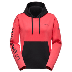 Hanorac La Sportiva PODIUM HOODY BIG LOGO Women Black/Hibiscus