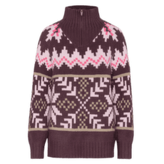 Pulover Kari Traa AMELIA KNIT COCOA/COCOA POWDER