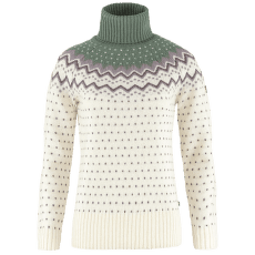 Pulover Fjällräven Övik Knit Roller Neck Women Chalk White-Patina Green