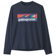 Tricou cu mânecă lungă Patagonia Long-Sleeved Cap Silkweight T-Shirt Kids Boardshort Logo: New Navy