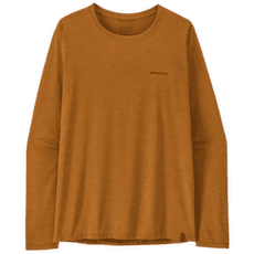 Tricou cu mânecă lungă Patagonia Long-Sleeved Cap Cool Daily Shirt  - Boardshort Logo Women Cinnamon Brown - Dark Cinnamon Brown X-Dye