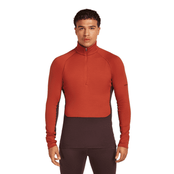 Tricou cu mânecă lungă Icebreaker Merino 260 ZoneKnit™ LS Half Zip Men JET HTHR-011