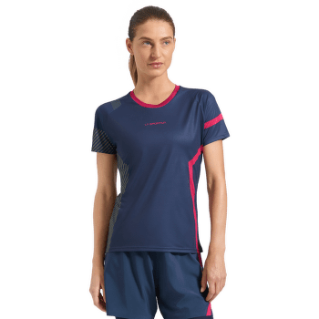 Tricou cu mânecă scurtă La Sportiva FLOW T-SHIRT Women Malibu Blue/Hibiscus