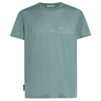 Tricou cu mânecă scurtă Icebreaker Merino Blend Core SS Tee Single Line Camp Men BLUE ASH