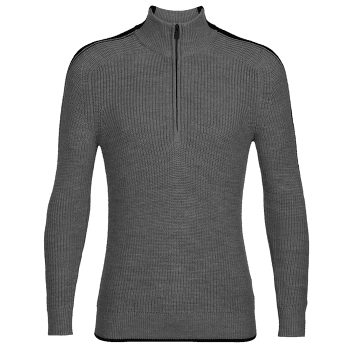 Pulover (închidere 3/4) Icebreaker Lodge LS Half Zip Sweater Men Gritstone HTHR/Black