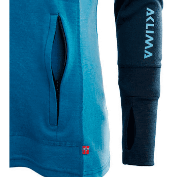 Hanorac Aclima WarmWool Hood Sweater W/Zip Women Navy Blazer / Blue Sapphire / Azure Blue