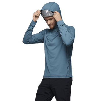 Tricou cu mâneci lungi Black Diamond LS Alpenglow Hoody Men Relief-Fog Blue-Midnight Blue