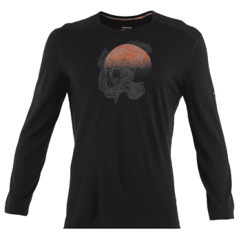 Tricou cu mânecă lungă Icebreaker Merino 200 Oasis LS Crewe Ruapehu Round Men Black