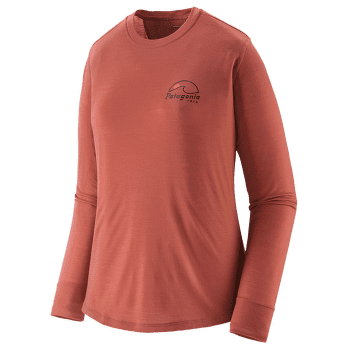 Tricou cu mânecă lungă Patagonia Long-Sleeved Cap Cool Merino Blend Graphic Shirt Women Imagine Moon: Potters Red