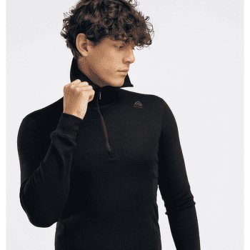 Tricou cu mâneci lungi Aclima WarmWool Polo Men Green Gables / Corsair / Jet Black