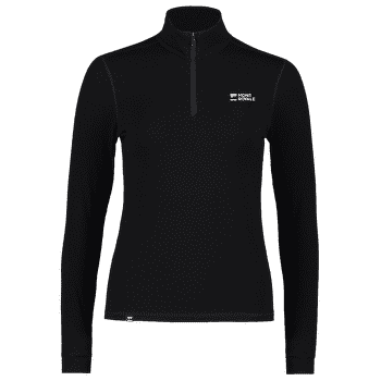 Tricou cu mânecă lungă Mons Royale Cascade Merino Flex 1/4 Zip Long Sleeve Women Black