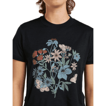 Tricou cu mânecă scurtă Icebreaker Merino 150 Tech Lite SS Crop Tee NZ Flora Women ECRU HTHR