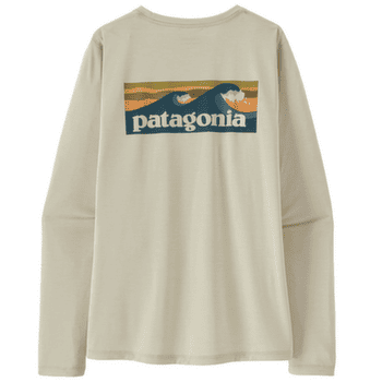 Tricou cu mânecă lungă Patagonia Long-Sleeved Cap Cool Daily Shirt  - Boardshort Logo Women Dyno White