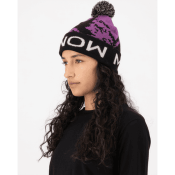 Căciuli Mons Royale Mtn Pixel Merino Pom Pom Beanie Black / White
