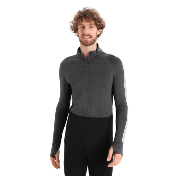 Pulover (închidere 3/4) Icebreaker 260 ZoneKnit LS Half Zip Men JET HTHR/BLACK/METRO HTHR/CB