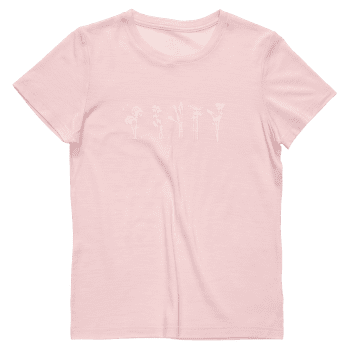 Tricou cu mânecă scurtă Devold Classic Flowers Tee Women 150A CHALK PINK