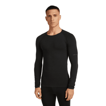 Tricou cu mânecă lungă Icebreaker Merino 260 ZoneKnit™ Seamless LS Crewe Men BLACK