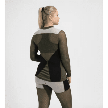 Tricou cu mânecă lungă Aclima WoolNet Hiking Crew Neck Women Fudge / Dill / Olive Night