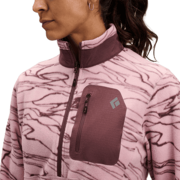 Pulover Black Diamond Rift HZ Fleece Jacket Women Relief-Meadow Rose-Fig
