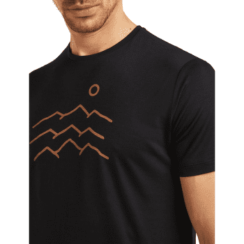 Tricou cu mânecă scurtă Icebreaker Merino Blend 125 Cool-Lite Sphere SS Tee Across the Peaks Men BLACK