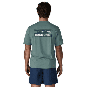 Tricou cu mânecă scurtă Patagonia Cap Cool Daily Shirt  - Boardshort Logo Men Blue Sage - Light Blue Sage X-Dye