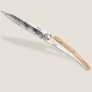 Cuțit Deejo Tattoo Mirror olive wood Bees