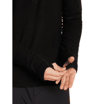 Pulover Icebreaker Merino 400 RealFleece™ Grid Peaksland LS Half Zip Men BLACK