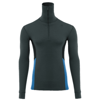 Tricou cu mâneci lungi Aclima WarmWool Polo Men Green Gables / Corsair / Jet Black