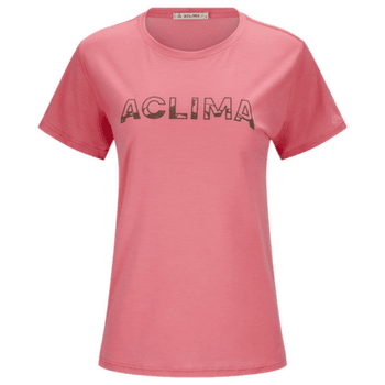 Tricou cu mânecă scurtă Aclima LightWool Tee Logo Women Sun Kissed Coral