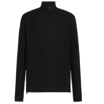 Pulover Icebreaker Merino 400 RealFleece™ Grid Peaksland LS Half Zip Men BLACK