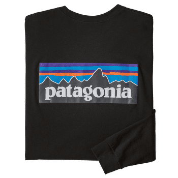 Tricou cu mânecă lungă Patagonia Long-Sleeved P-6 Logo Responsibili-Tee Men Black