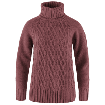 Pulover Fjällräven Övik Cable Knit Roller Neck Women Mesa Purple