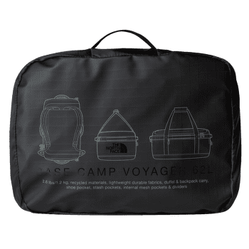 Geantă The North Face BASE CAMP VOYAGER DUFFEL 62L KT0 TNF BLACK/ASPHALT GREY