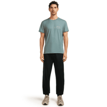 Tricou cu mânecă scurtă Icebreaker Merino Blend Core SS Tee Single Line Camp Men BLUE ASH