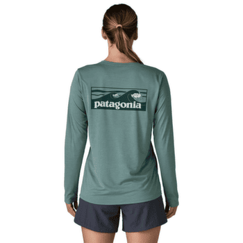 Tricou cu mânecă lungă Patagonia Long-Sleeved Cap Cool Daily Shirt  - Boardshort Logo Women Dyno White