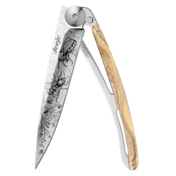 Cuțit Deejo Tattoo Mirror olive wood Bees