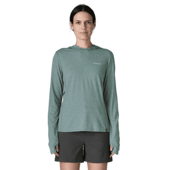 Tricou cu mânecă lungă Patagonia Cap Cool Sun Hoody Peak Visions Women Nouveau Green - Blue Sage X-Dye